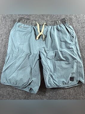 VTG 1946 Board Shorts Mens XL Blue Gray Stretch Performance Drawstring Waist